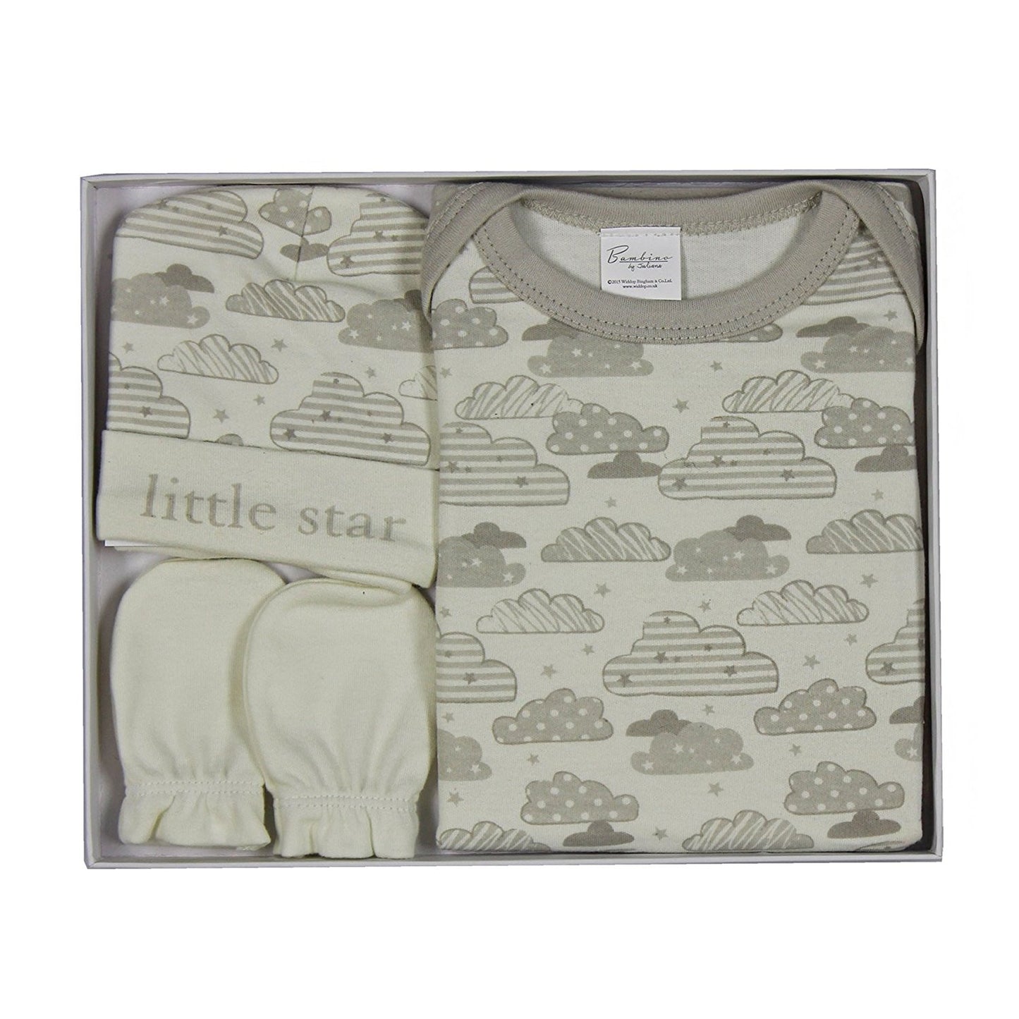 Bambino By Juliana Baby Gift - Babygrow Body Suit Hat & Mittens - CG947 - New - hanrattycraftsgifts.co.uk