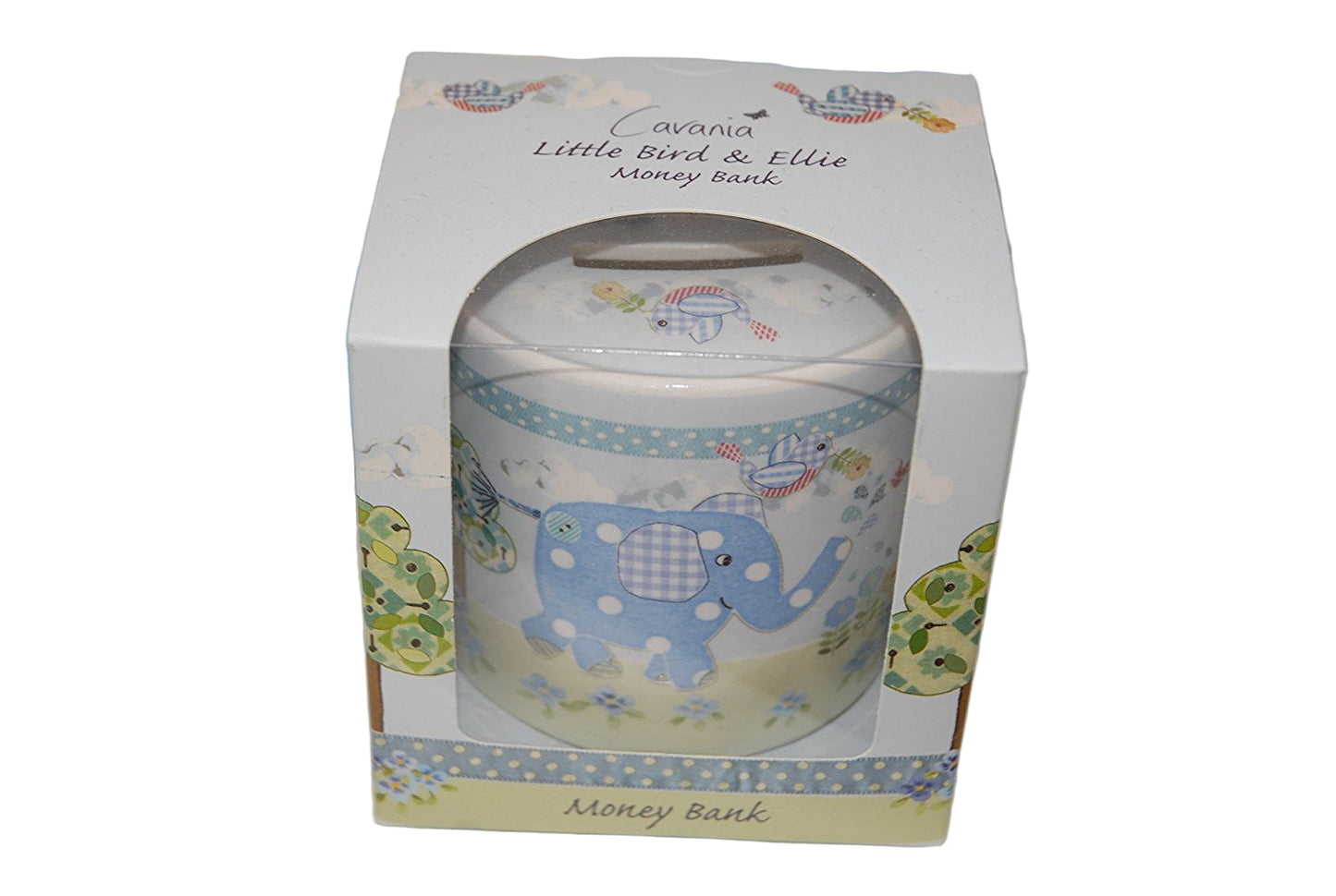 Luxury Gift Wrapped Cavania Blue Little Bird and Ellie Money Box - hanrattycraftsgifts.co.uk