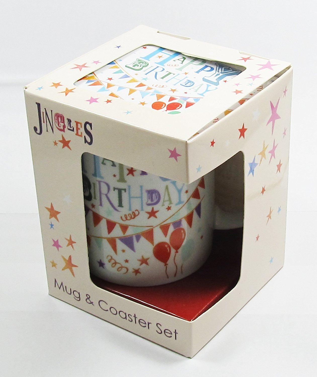 Happy Birthday ! Funky Gift Set Mug and Cork coaster - hanrattycraftsgifts.co.uk