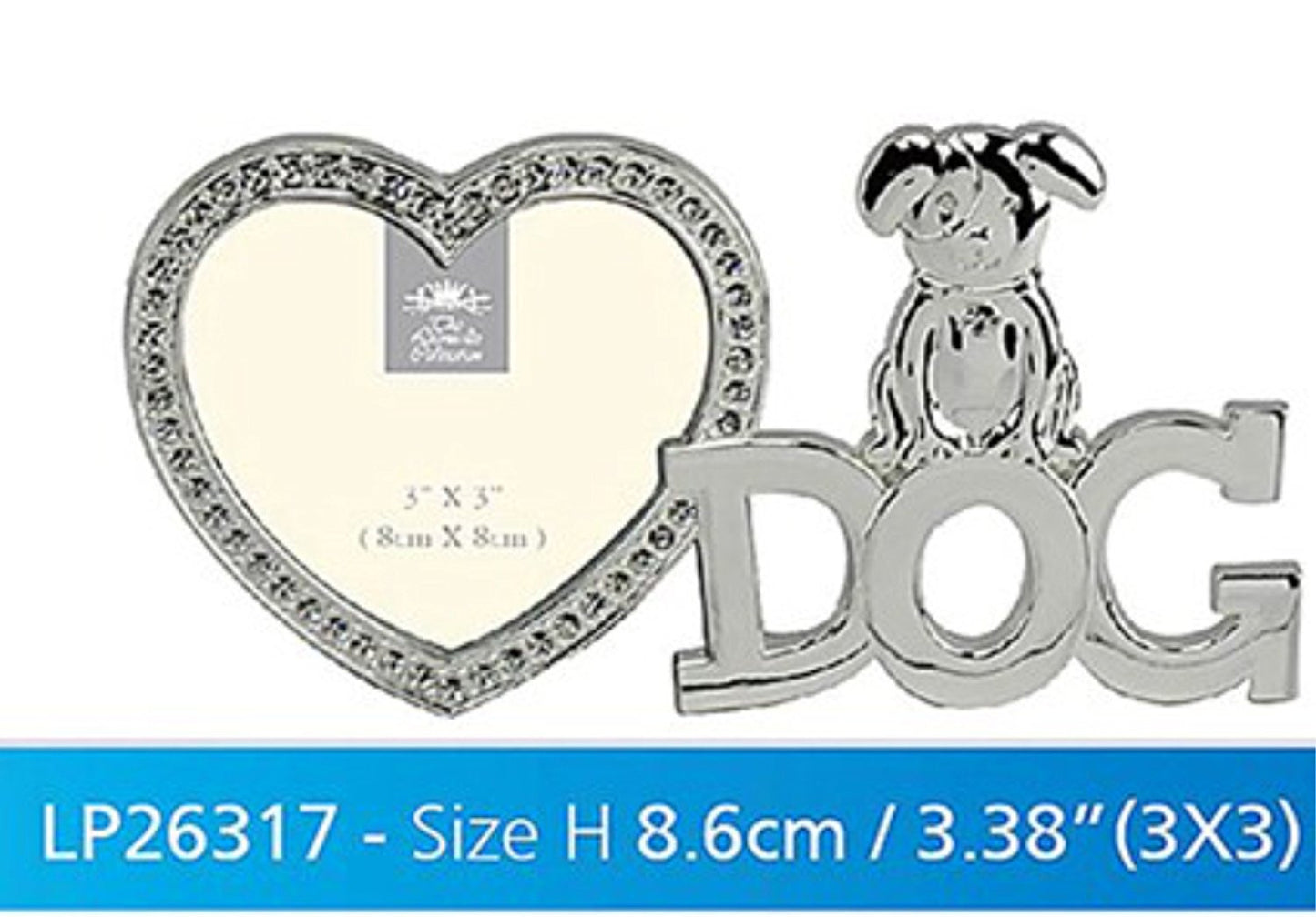 Diamante Love Dog Frame - LP26317, excellent gift for dog lovers, photo frame with heart-shaped frame, a must buy gift for animal lovers and pet lovers....Stock limited.... - hanrattycraftsgifts.co.uk