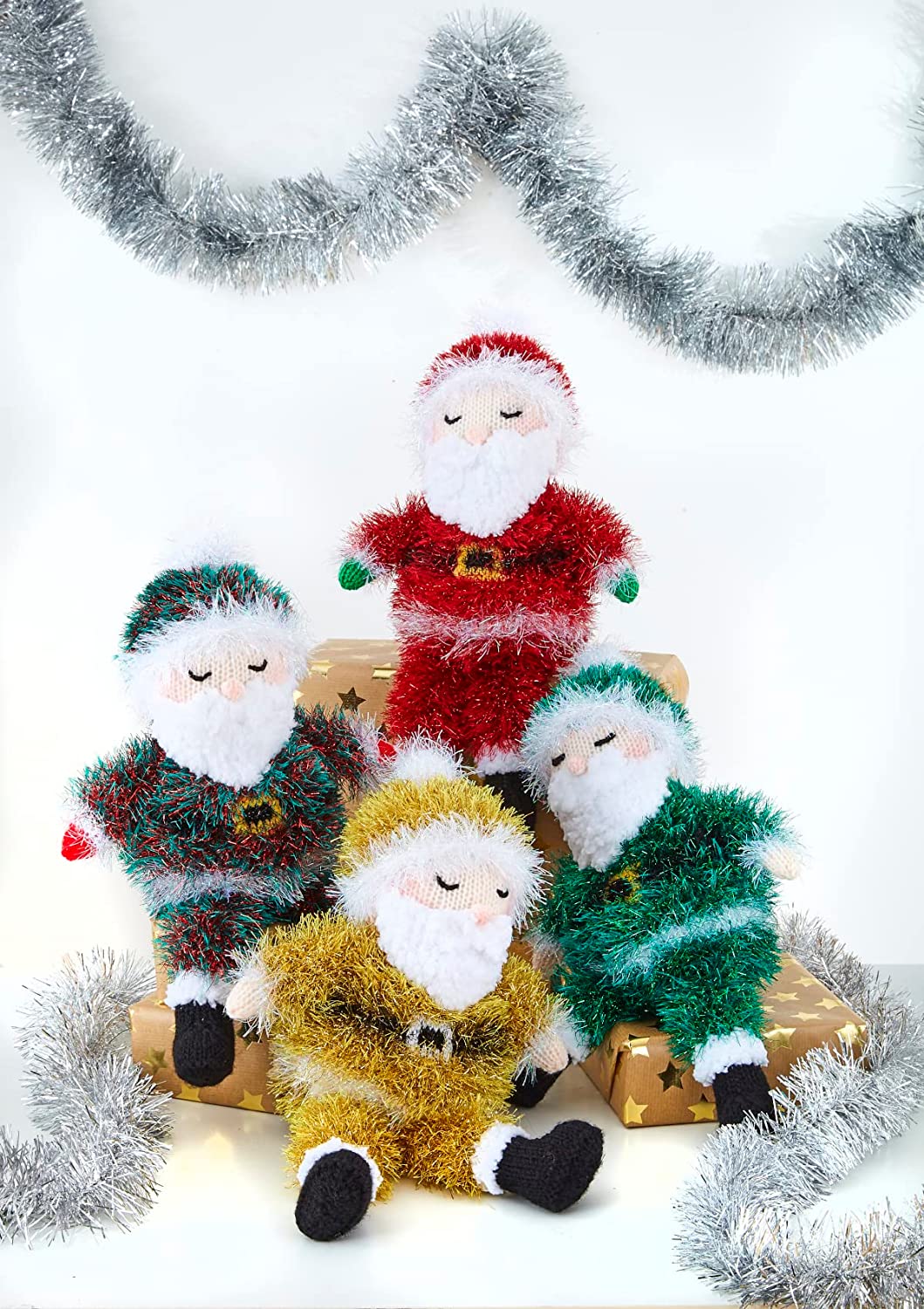 King Cole Tinsel & DK Knitting Pattern for Sleeping Santa Claus Christmas Toy Decoration (9163)