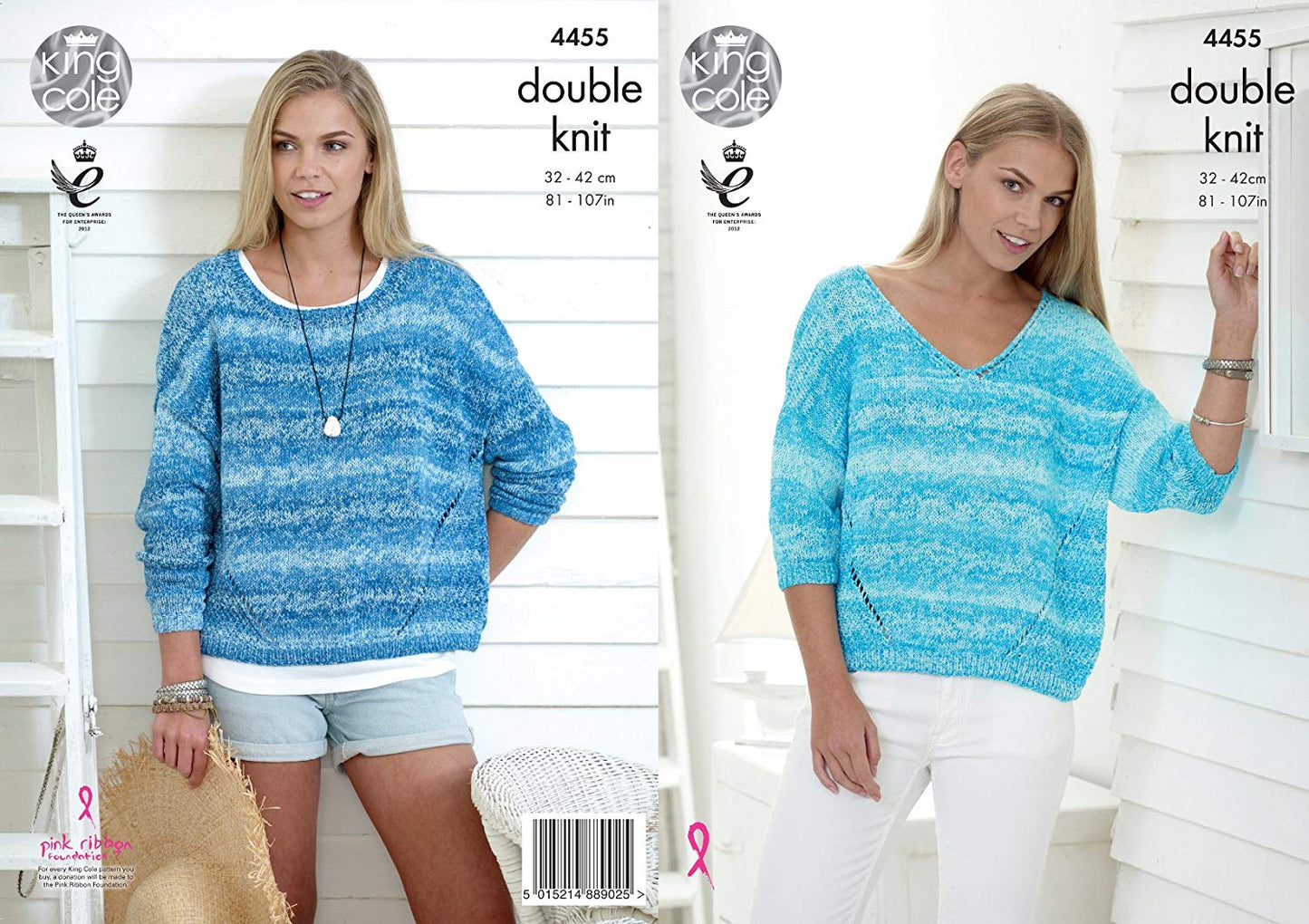King Cole 4455 Knitting Pattern Ladies Sweaters to knit in Vogue DK - hanrattycraftsgifts.co.uk
