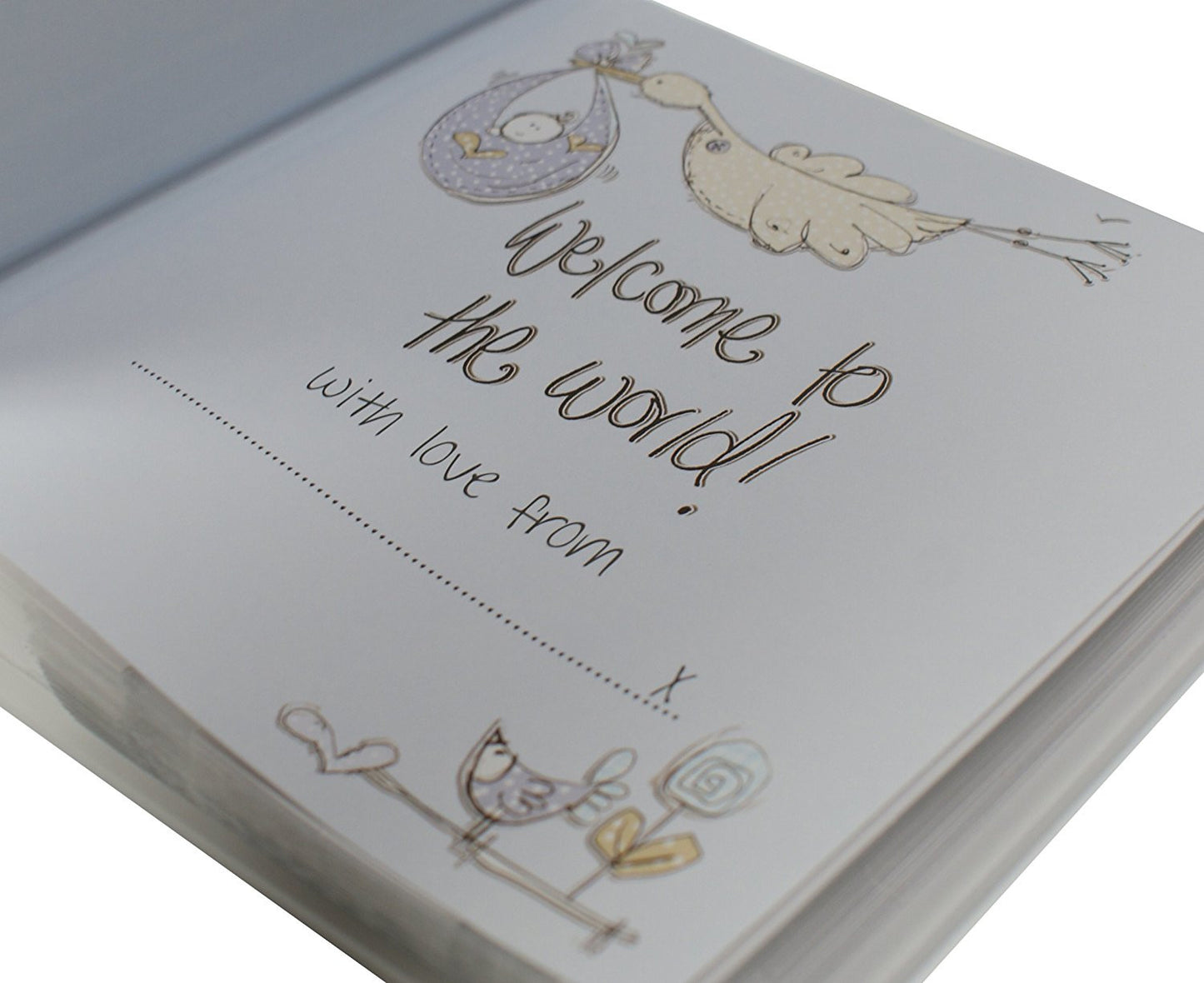 Tracey Russell Designer Blue New Arrival Baby Photo Album - hanrattycraftsgifts.co.uk