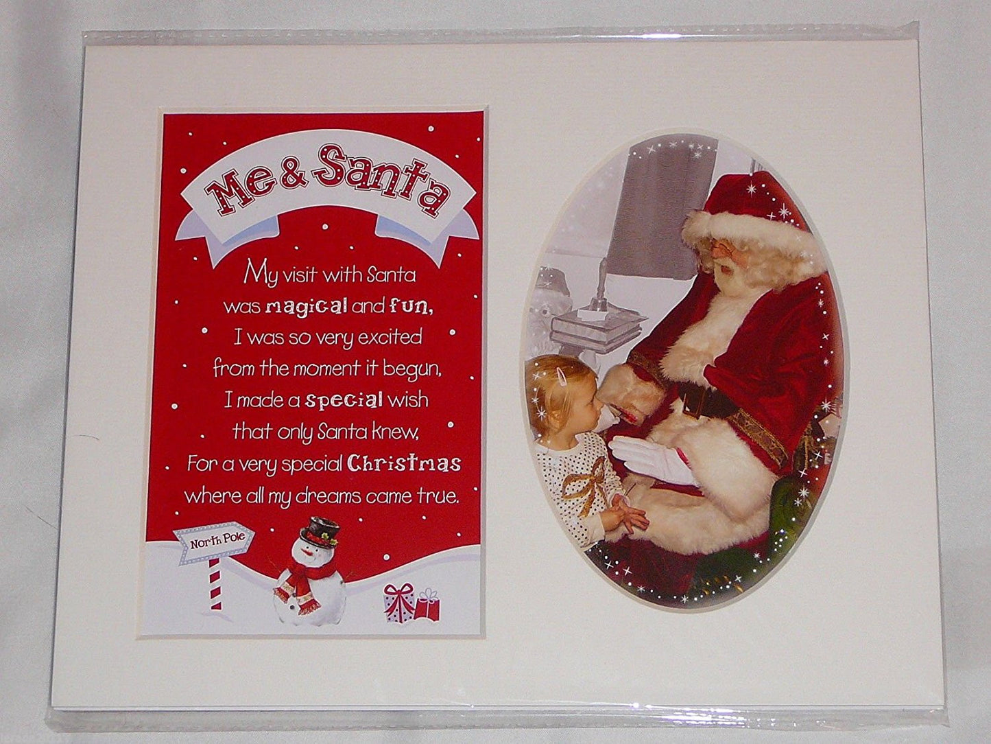 special keepsake 8x10 photo mount me & santa - hanrattycraftsgifts.co.uk