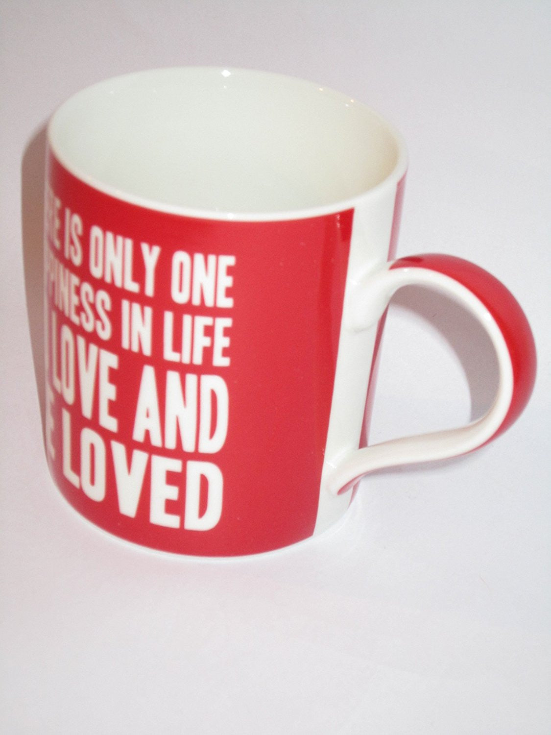 Red Happy Love Mug - Fine China Mug - hanrattycraftsgifts.co.uk