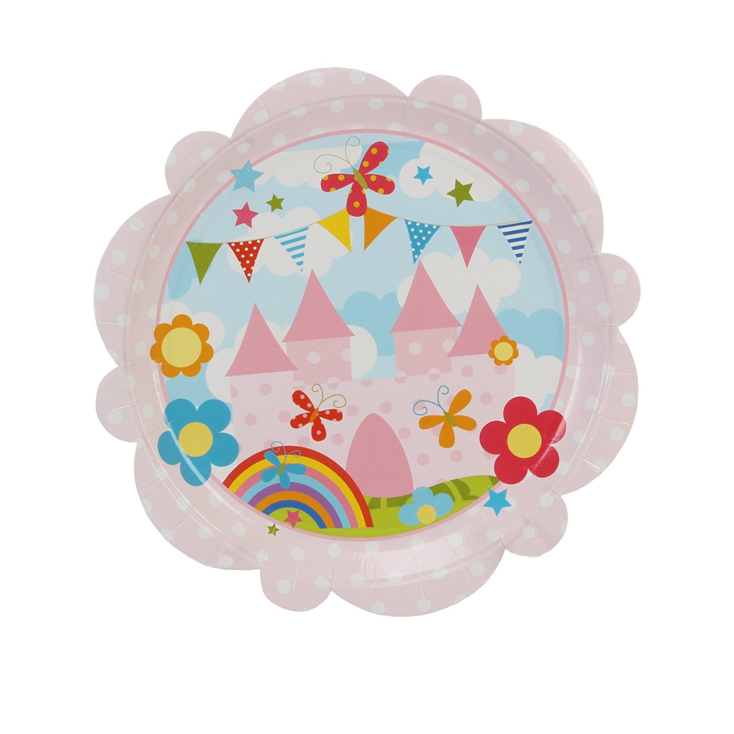 Kiddiwinks Partyware Pack of 8 Party Plates - Flower Shape - hanrattycraftsgifts.co.uk