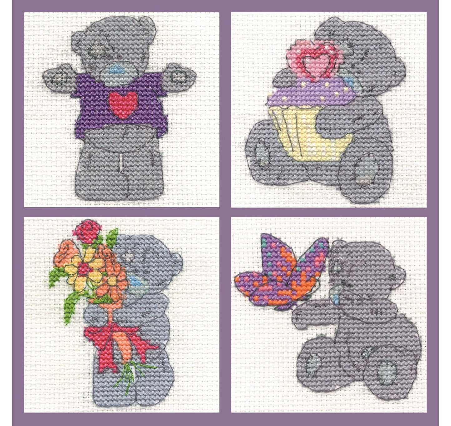 DMC Tatty Teddy Mini Kits Set Of 4 (Set B) - hanrattycraftsgifts.co.uk