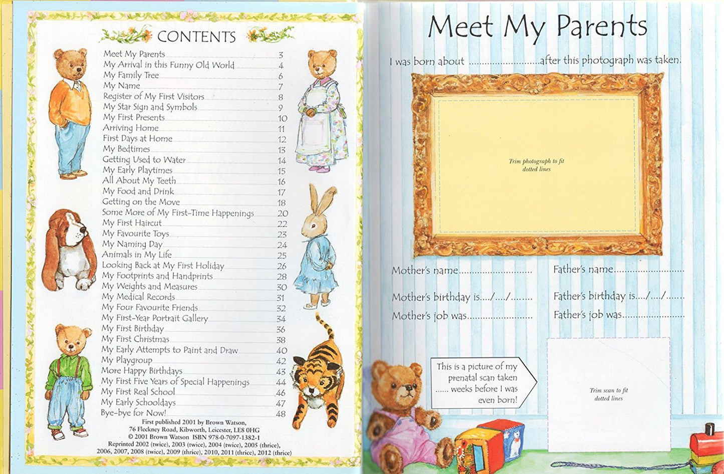 Treasured Memories My Baby Book - First Five Year Baby Record Book, multicolour - hanrattycraftsgifts.co.uk
