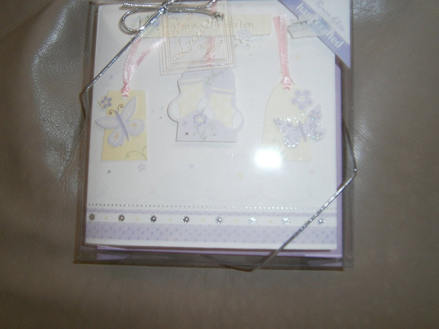 christening invitation hand crafted - hanrattycraftsgifts.co.uk