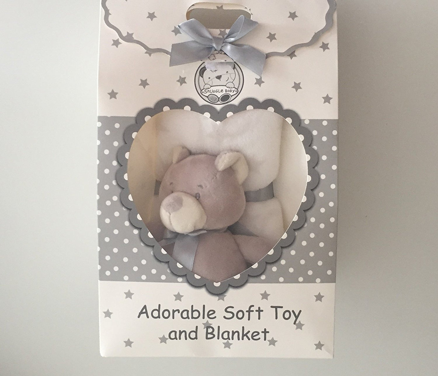 Beautiful White with Stars for Baby/Children's Blanket with Soft Toy/Plush Teddy Bear - hanrattycraftsgifts.co.uk