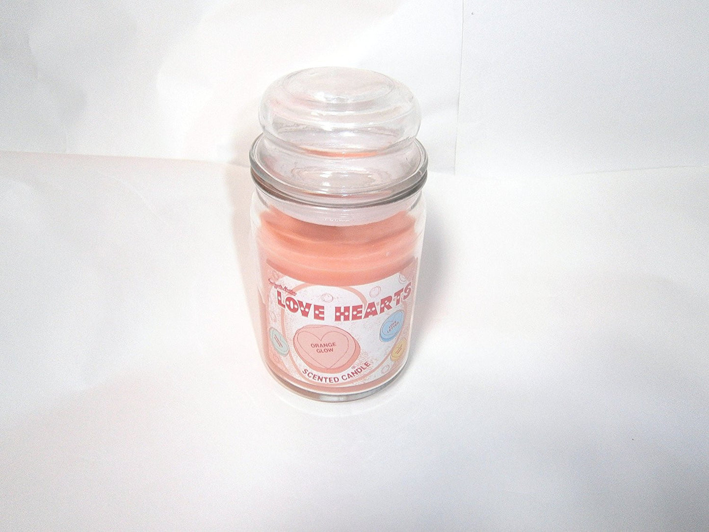 love hearts scented candle large jar orange glow - hanrattycraftsgifts.co.uk