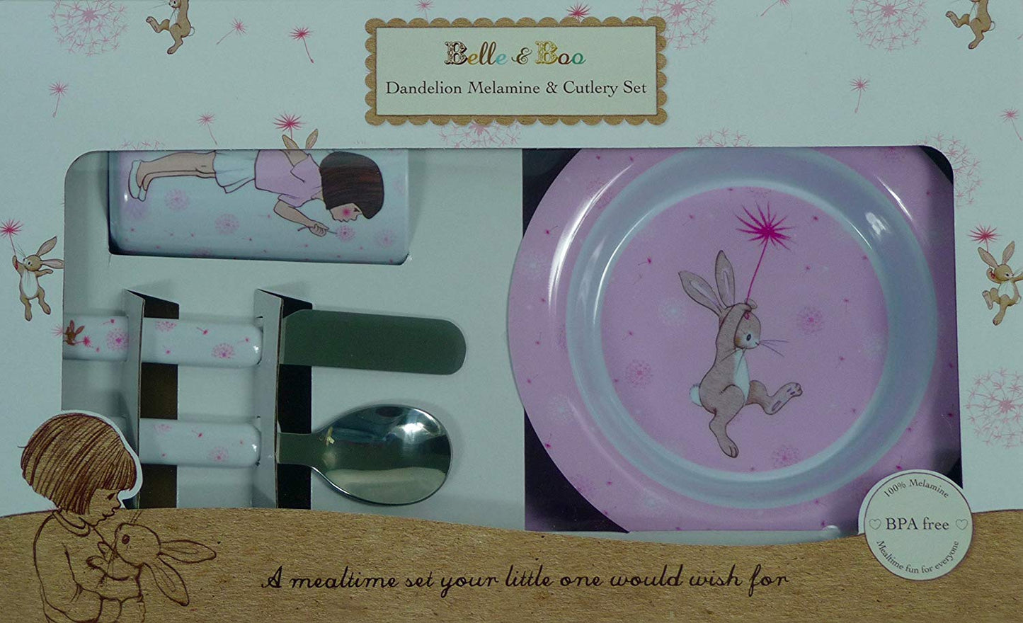 Belle & Boo Dandelion Melamine Set - hanrattycraftsgifts.co.uk