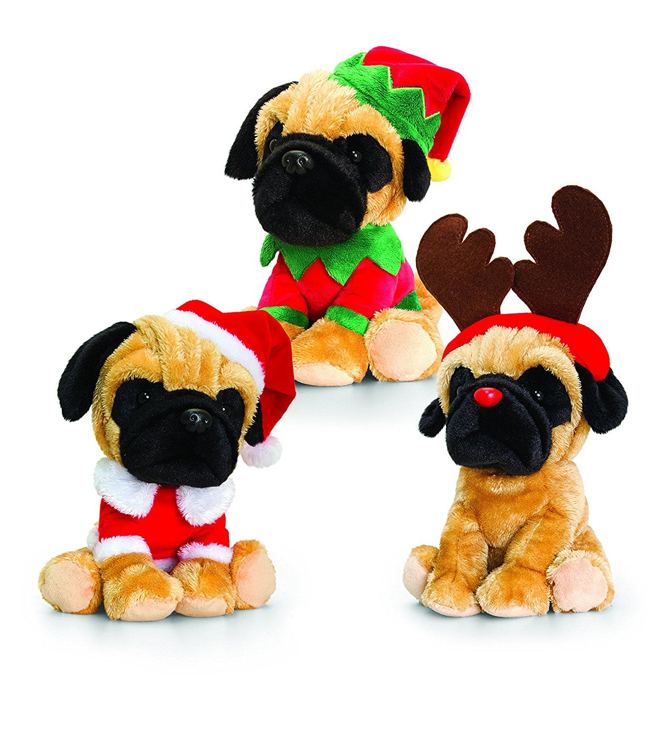 christmas pug one supplied 20cm - hanrattycraftsgifts.co.uk