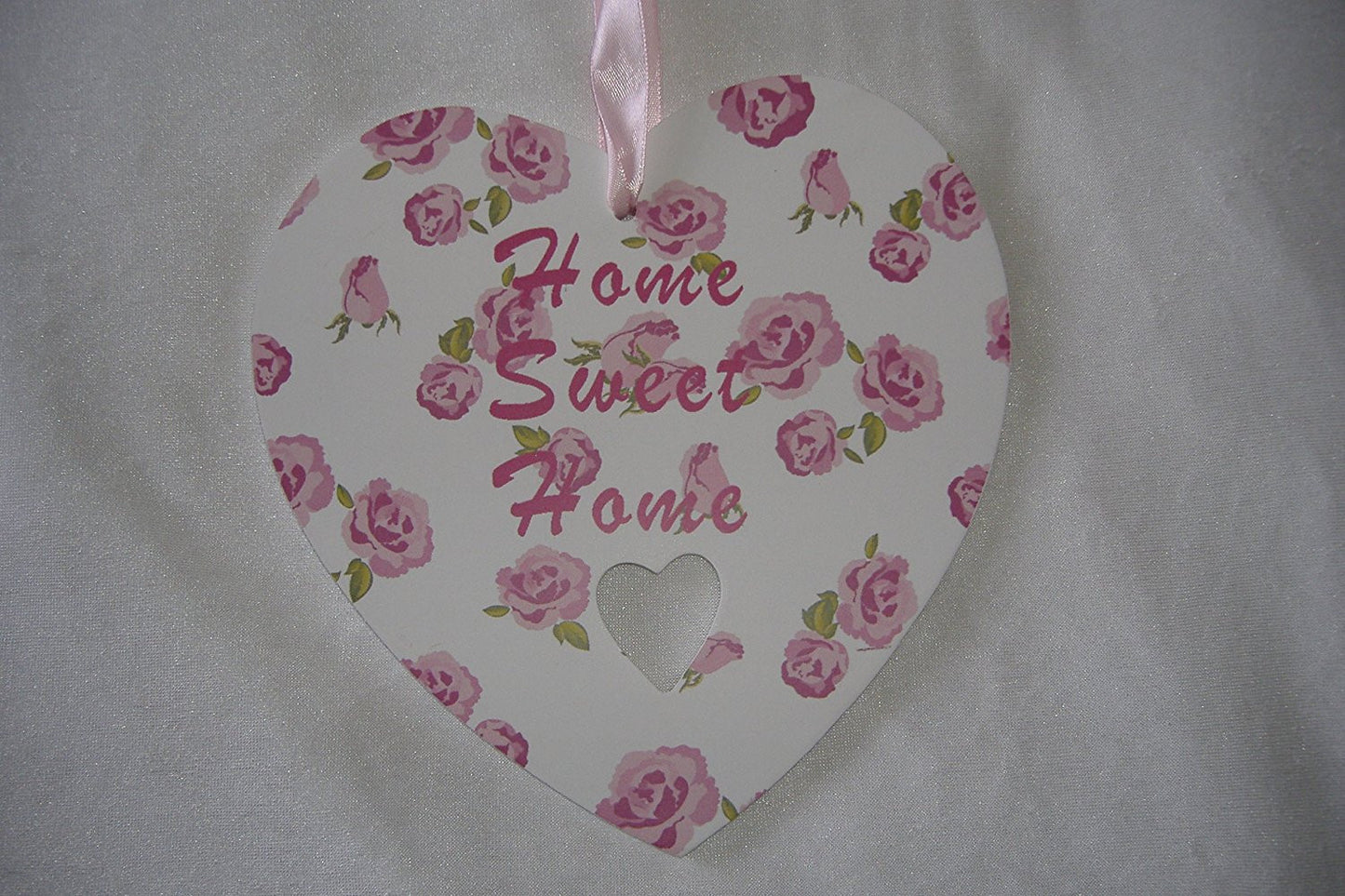 Rose bud heart with Home Sweet Home saying - hanrattycraftsgifts.co.uk