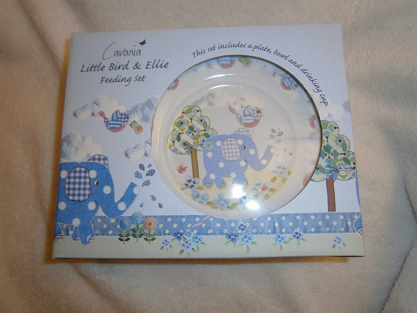 Lesser and Pavey 17cm Little Bird and Ellie Feeding Set, Blue - hanrattycraftsgifts.co.uk