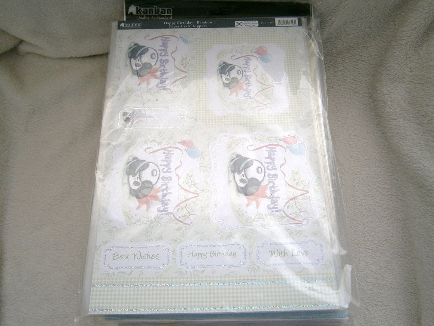 happy birthday-bamboo 2pack papercraft toppers - hanrattycraftsgifts.co.uk