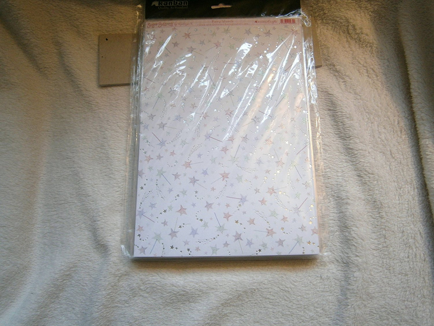 sugarbuttons by kathryn x foiled glittered background card fairy wands - hanrattycraftsgifts.co.uk