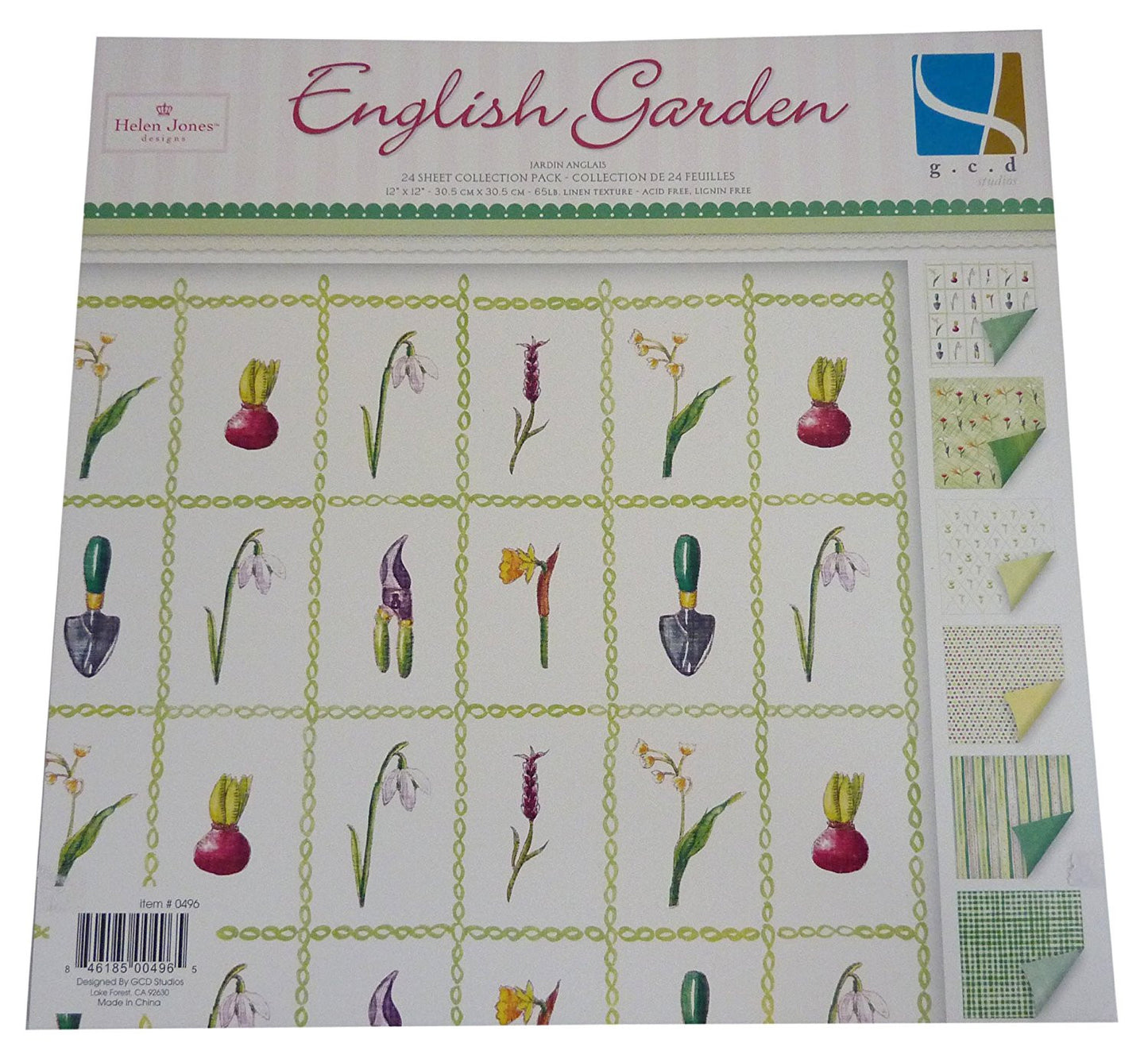 GCD 12" x 12" Double sided Scrapbooking Paper SPRING FLORAL English Garden gardening 24 - hanrattycraftsgifts.co.uk