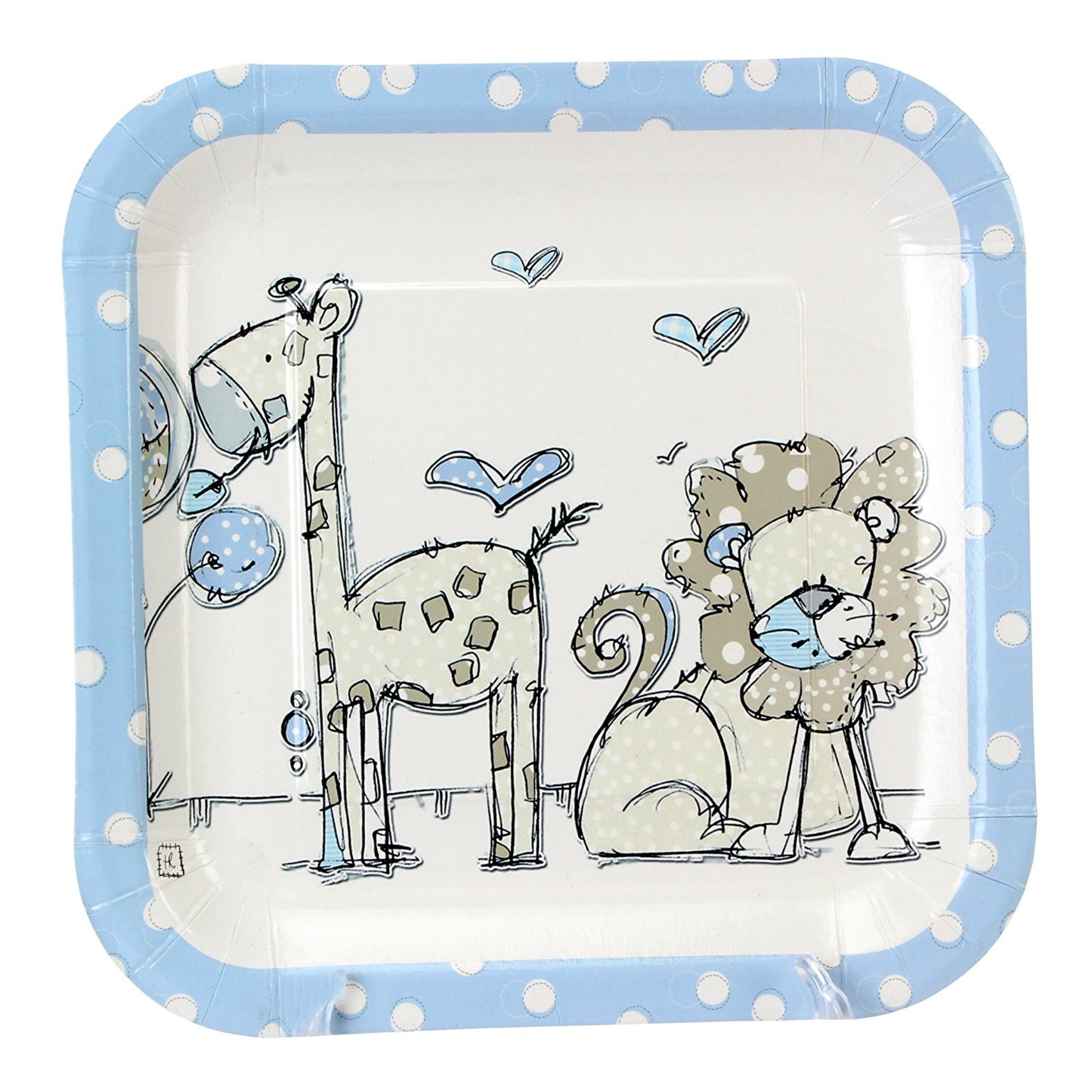 Tracey Russell Polka Dot Coll Partyware Pack of 8 Plates - Boy - hanrattycraftsgifts.co.uk