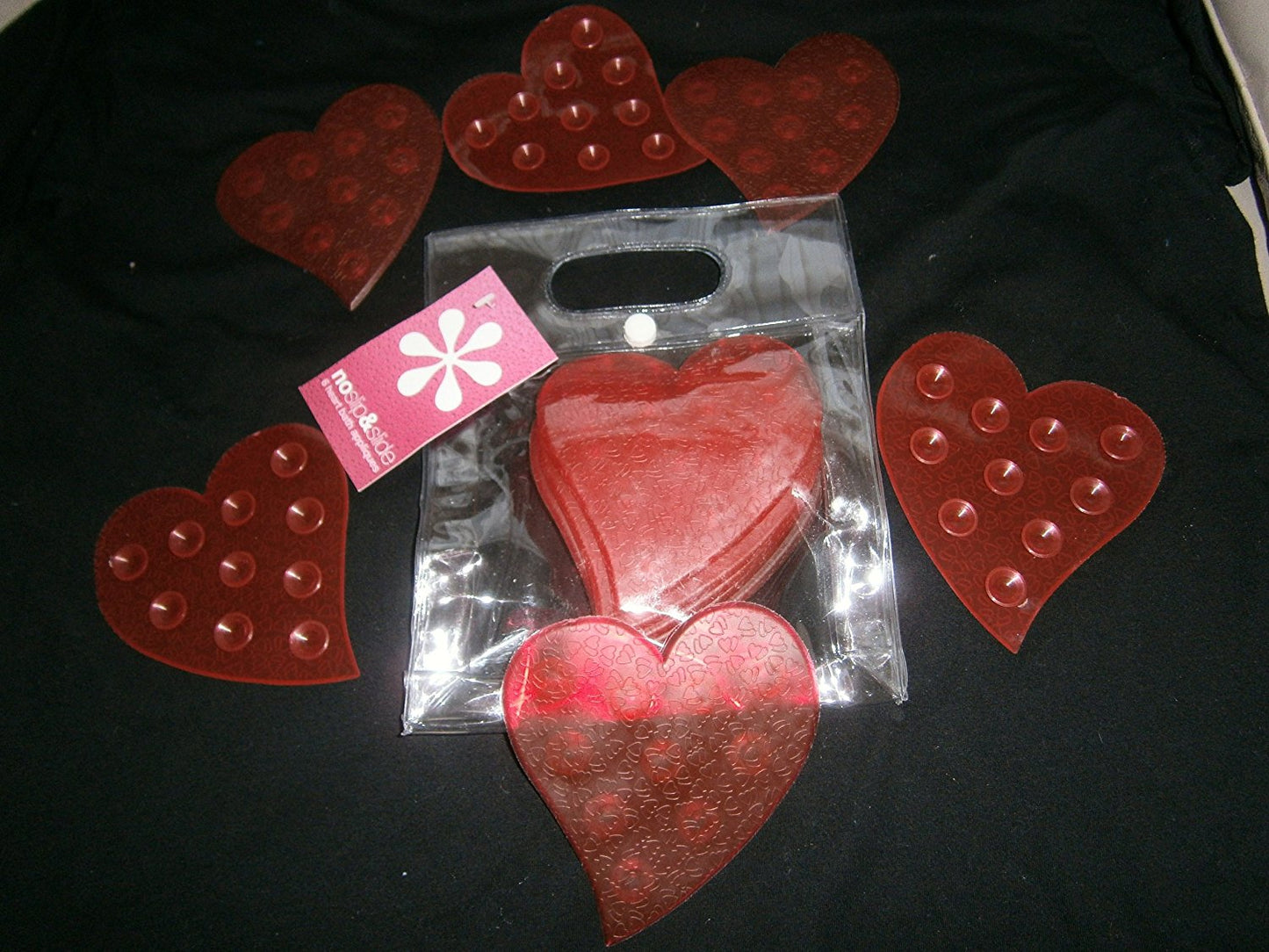 heart bath appliques 6heart shapped non skid bath tub - hanrattycraftsgifts.co.uk