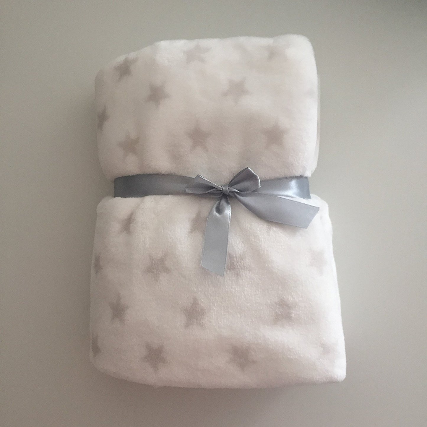 Beautiful White with Stars for Baby/Children's Blanket with Soft Toy/Plush Teddy Bear - hanrattycraftsgifts.co.uk