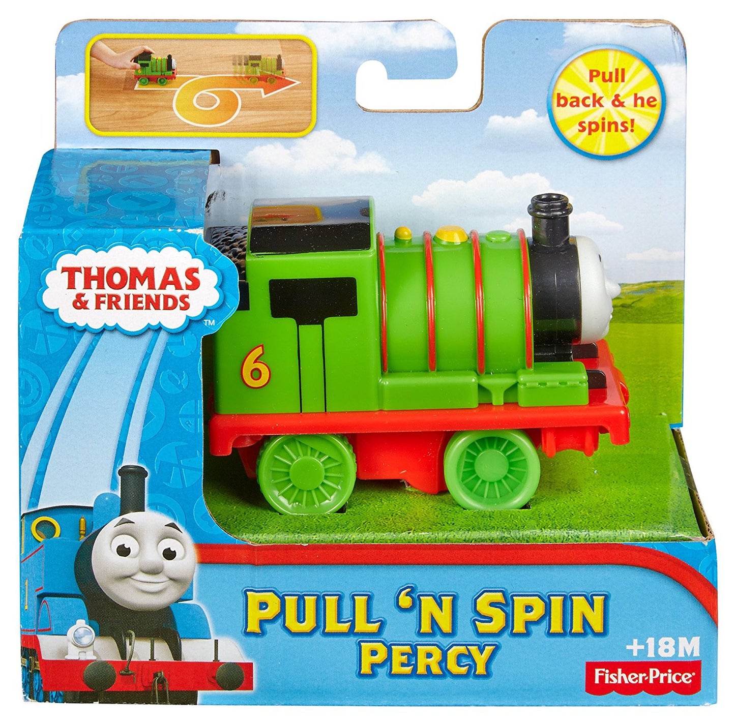 Thomas and Friends Pull 'n Spin Percy - hanrattycraftsgifts.co.uk