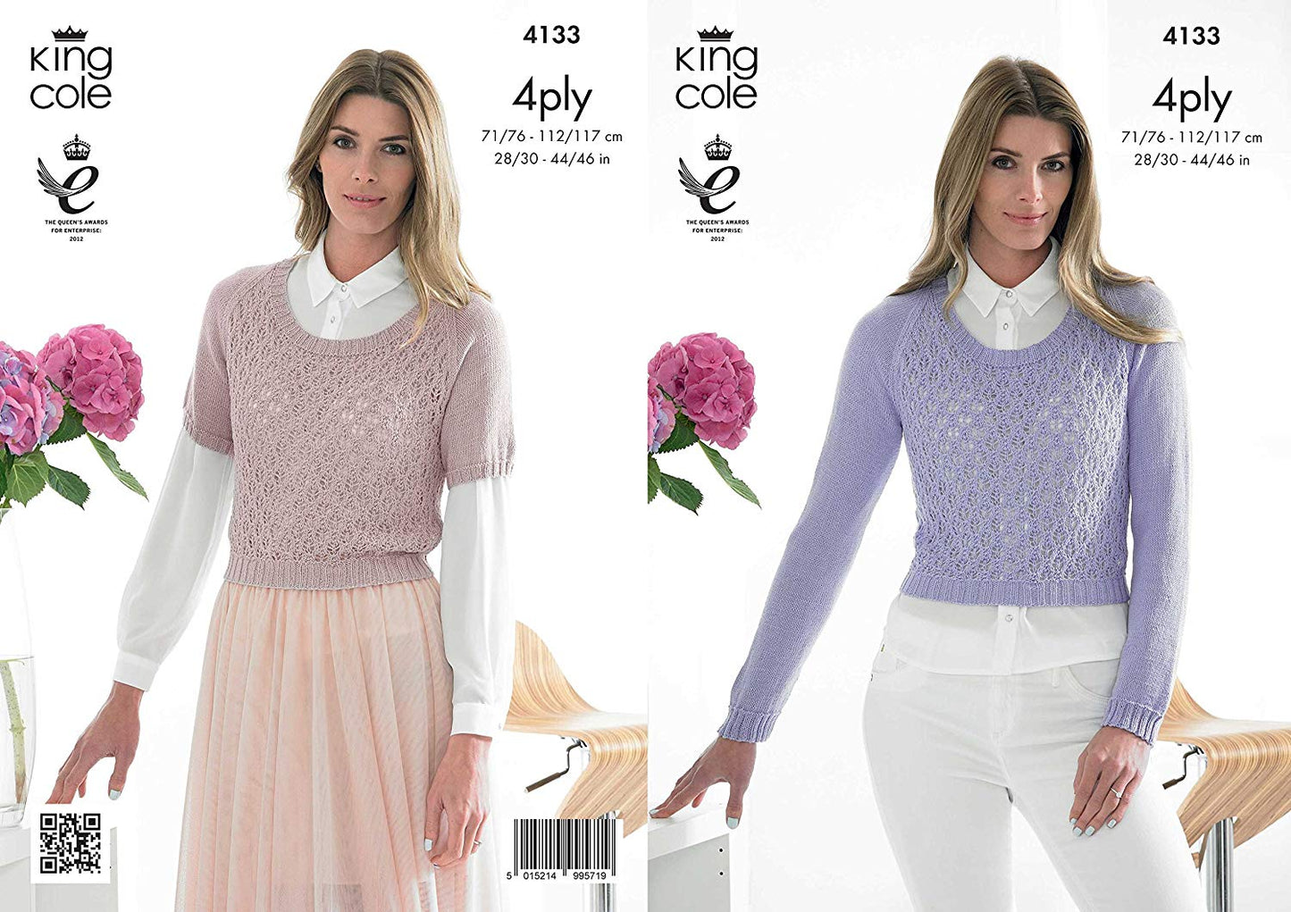 King Cole 4133 Knitting Pattern Sweaters to knit in King Cole Bamboo 4 Ply - hanrattycraftsgifts.co.uk