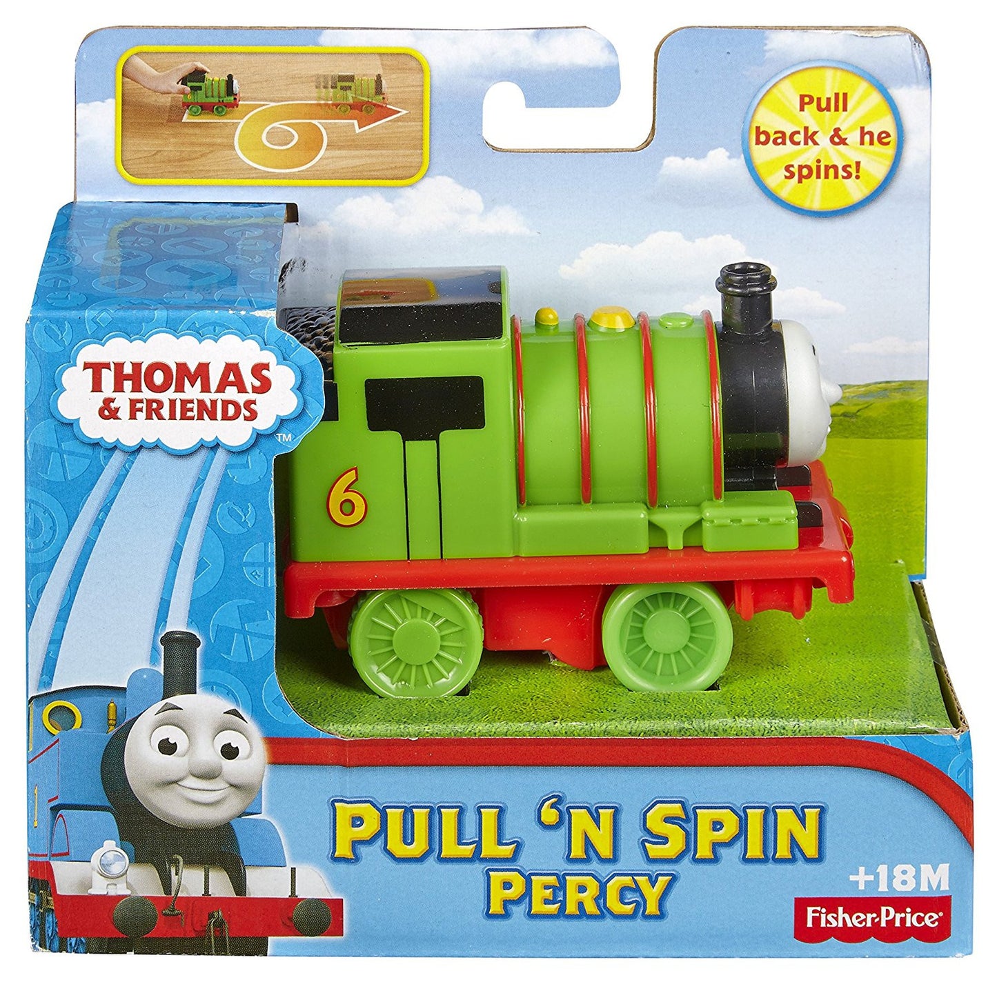 Thomas and Friends Pull 'n Spin Percy - hanrattycraftsgifts.co.uk