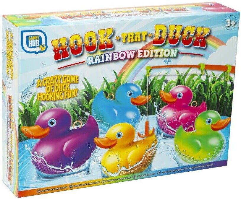 Children's Kids Rainbow Edition Hook A Duck Bath Fishing Fair Game Fun Toy