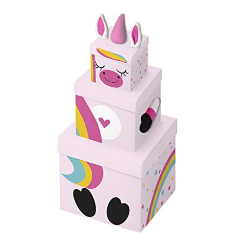 Clairefontaine K-27090-BXC Set of 3 Unicorn Square Boxes