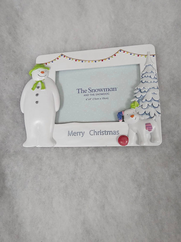 the snowman and the snowdog merry Christmas frame