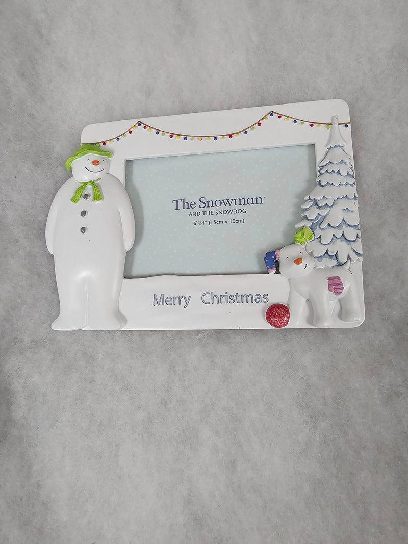 the snowman and the snowdog merry Christmas frame