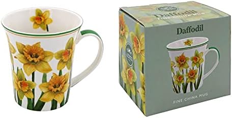 The Leonardo Collection LP94567 Daffodils Floral Mug, Yellow, Green and White, Fine China, Boxed