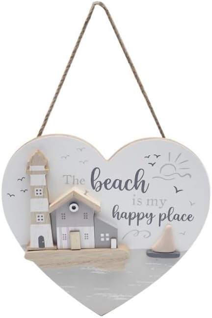 Happy Place Beach Plaque for Gift & Decor | Ideal Signs & Plaque Birthday Gifts for Women & Men | Designed By Love and...