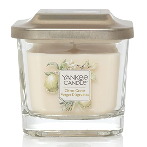 Yankee Candle Wick Square Scented Candle, Wax and Glass, Citrus Grove, Small