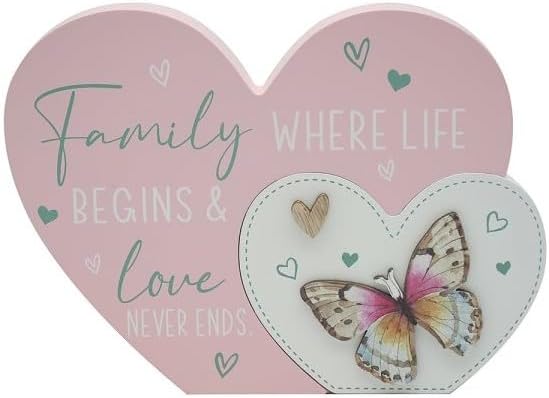 Family Heart Plaque for Gift & Decor | Ideal Signs & Plaque Birthday Gifts for Women & Men | Designed By Love and Affection |...
