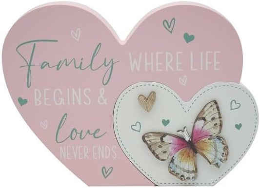 Family Heart Plaque for Gift & Decor | Ideal Signs & Plaque Birthday Gifts for Women & Men | Designed By Love and Affection |...