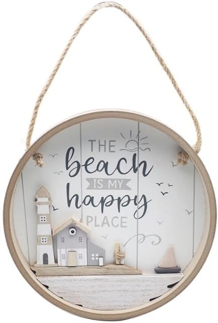 Happy Place Beach Plaque for Gift & Decor | Ideal Signs & Plaque Birthday Gifts for Women & Men | Designed By Love and...