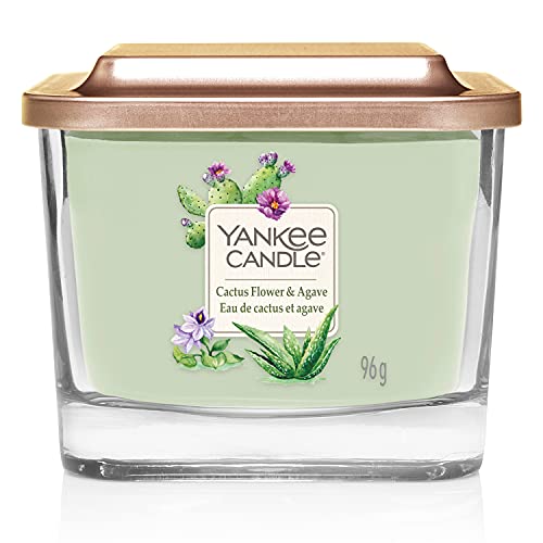 Yankee Candle Candle, Wax Glass, Cactus Flower & Agave, Square Vessel SMALL