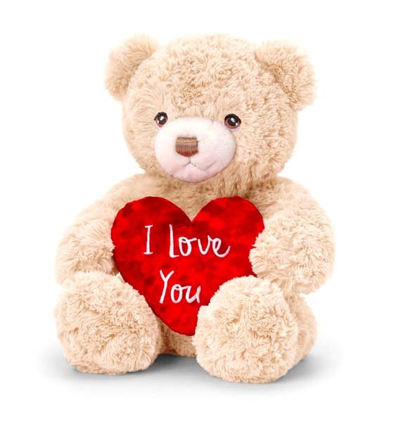 KEEL TOYS KEELECO 25cm CREAM BAMBLE BEAR WITH HEART