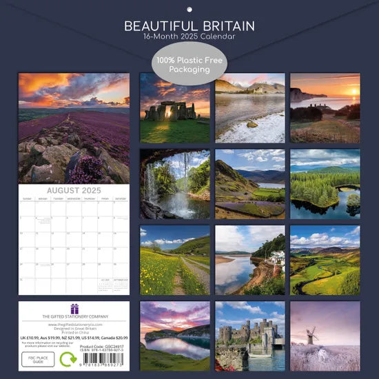 2025 Square Wall Calendar - Beautiful Britain