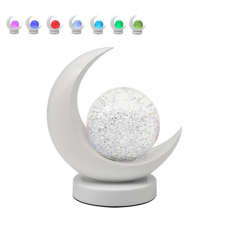 MOON GLITTER LAMP WHITE :lp73386