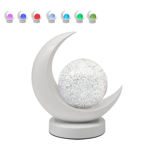 MOON GLITTER LAMP WHITE :lp73386