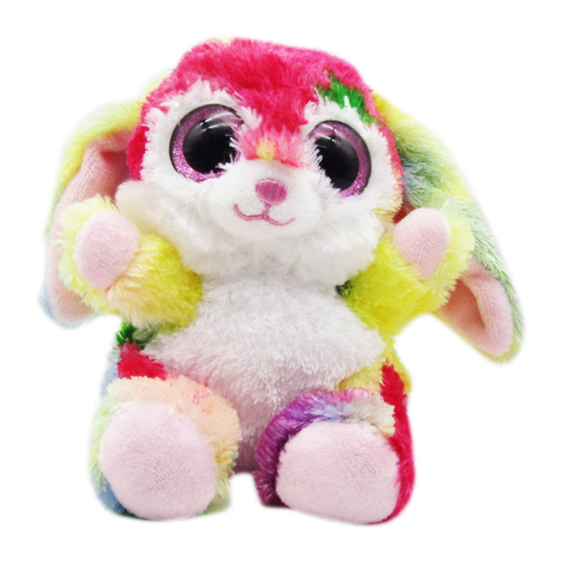 Animotsu 15cm Rainbow Rabbit Bunny Beanie Cuddly Soft Toy Plush SF1654