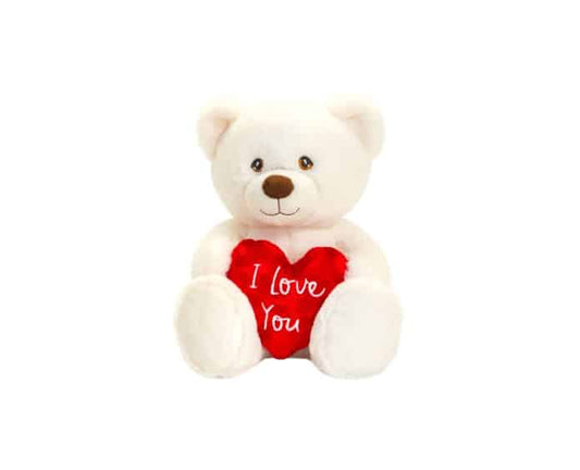 KEELECO  CREAM BEAR WITH HEART 20CM