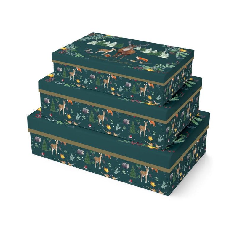 Gift boxes in set Woodland 3 NESTED SHIRT BOXES