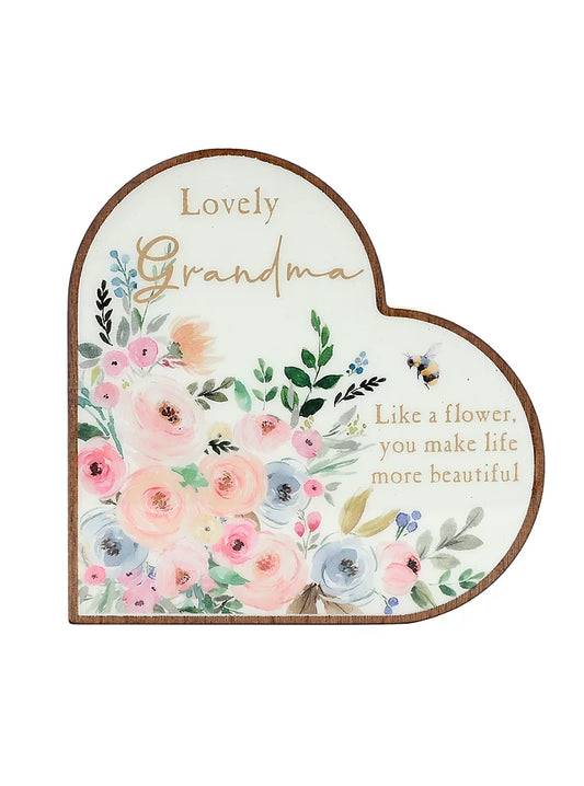 The Cottage Garden Mantel Heart Plaque  grandma
