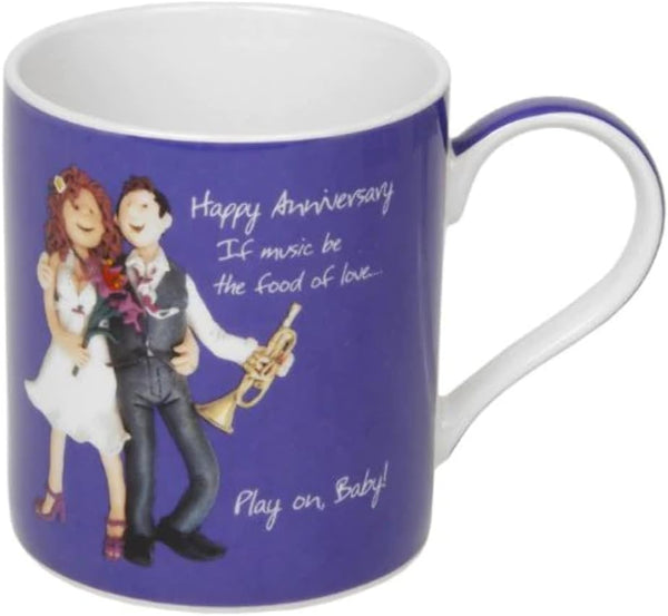 boxed fine china mug - One Lump or Two Happy Anniversary design