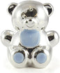 silver plated teddy money box baby blue
