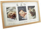Bambino Triple Wood Effect Photo Frame " First Smile, First Bath, First Step"